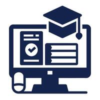 Online Course and Knowledge Test Icon vector