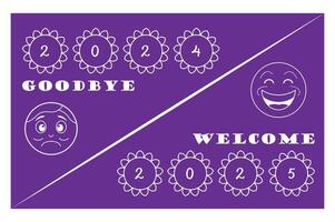 Goodbye 2024 And Welcome 2025 happy new year design vector