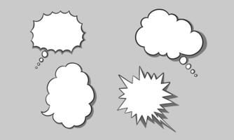 Four Different Blank Speech Bubbles with Shadows on a Gray Background vector