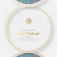 Ramadan Kareem elegant social media post template with Islamic pattern and arch frame vector