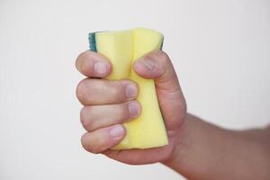 Hand muscle exercises for paralyzed patient by squeezing soft sponge. Concept, Healthcare. Wisdom to apply using thing for physical therapy to strengthen or recovery weak muscle symptom. photo