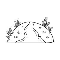 Simple drawing of a sand pathway to the beach vector