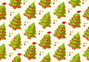 Christmas tree endless pattern with cartoon design style suitable for background, sticker, template. vector