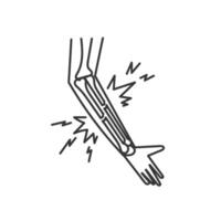 a hand with a bone sticking out of it fractured vector