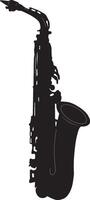SAXOPHONE SILHOUETTE ON WHITE BACKGROUND vector