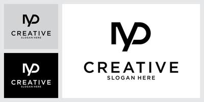 MP or PM initial letter logo design vector
