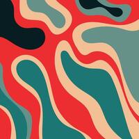 Abstract background with red, orange, green, black wavy shapes. Suitable for modern graphic design projects, posters, and digital presentations. vector