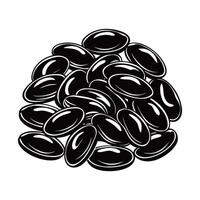 Kidney Bean Art silhouette- Isolated on White vector