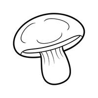 Button Mushroom Outline Illustration on White Background vector