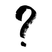 Hand drawn ink question mark illustration in sketch style. Single element for design vector