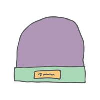 Winter cap doodle Hand drawn winter accessories Single design element for card, print, design, decor vector