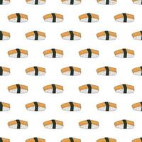 Seamless pattern with sushi for decorative print, wrapping paper, menu, wallpaper and fabric vector