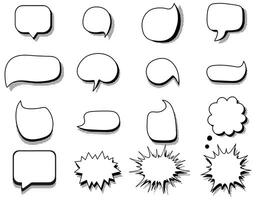 Speech bubble flat icon set in halftone style vector