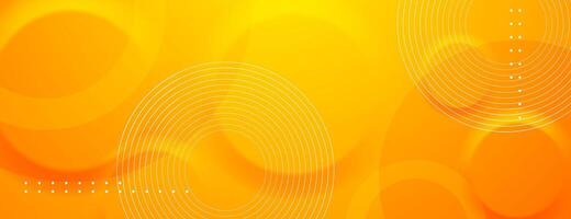yellow abstract geometric background with circular shapes vector