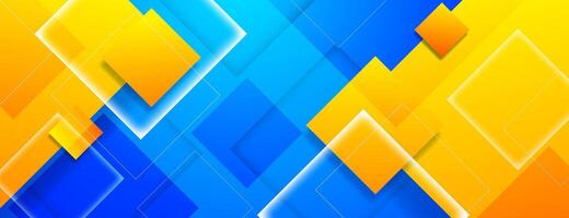 blue and yellow abstract background with square shapes composition vector