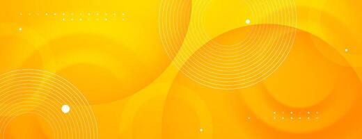 yellow abstract geometric background with overlapping circle shapes vector