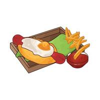 Nutritious Egg Hotdog vector