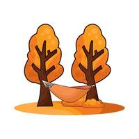 hammock hanging from a tree vector