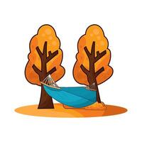 hammock for relaxing in the trees illustration vector
