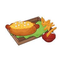 illustration of Cheese Hotdog vector