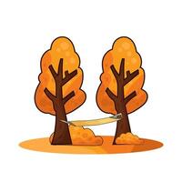illustration of hammock hanging from a maple tree vector