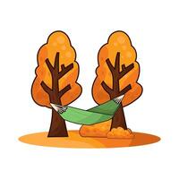 illustration of hammock in the forest vector