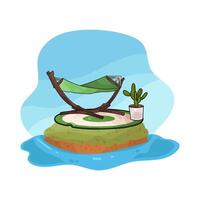 illustration of comfortable hammock vector