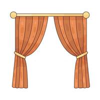 Illustration of open curtain vector