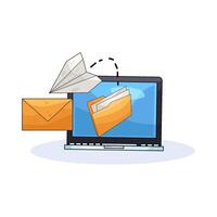 illustration of share from folder to email vector
