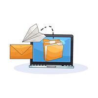 share files from folders illustration vector
