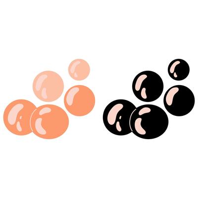 Orange and black pearls illustration on a white background