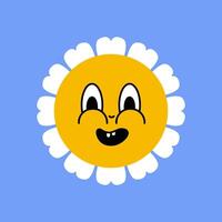 Daisy flower smiling face, cute sunflower emoji for different emotions, great for adding joy to your designs vector