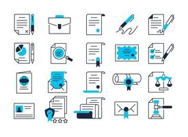 Contract line icon set. Collection of symbol in trendy flat style on white background. Web sings for design. vector