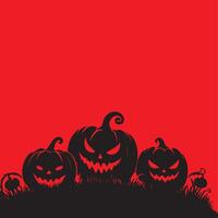 Scary Pumpkin Silhouettes Set for Halloween Celebrations vector