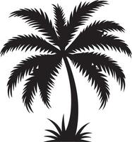 Tropical Palm Tree Silhouette Illustration on White for Relaxing Design Concepts vector