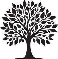 Isolated Black Tree Silhouette on White Background Ideal for Stylish Design Use vector