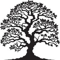 Black Tree Silhouette Isolated on White for Minimalist and Modern Design Concepts vector
