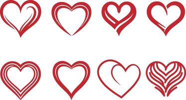 Red Heart Shape Line Art on White Background Perfect for Minimal and Romantic Creations vector