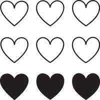 Simple Red Heart Shape Line Art on White Ideal for Minimalist and Love-Themed Projects vector
