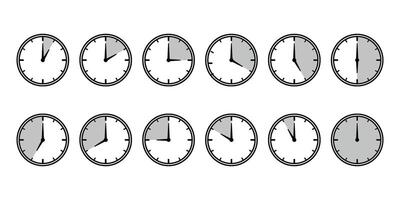 clock time collection icon vector