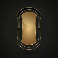 A Luxury gold special shape for Icon and symbol, a sleek, gold emblem with a black border, presenting a luxurious and high-end design vector