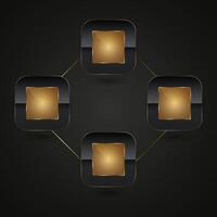 Luxury special rectangle shape for chart info and a minimalist approach, The outer frame has a double-lined black and gold border, adding depth and a sense of premium quality vector