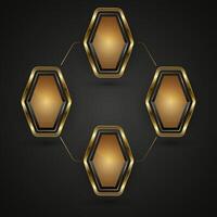 Group of Luxury circles chart of golden shapes for Icon and symbols, 3 premium banner with smooth, gradient gold tone banner design vector