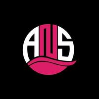 ANS logo monogram isolated on circle element design template, ANS letter logo design on black background. ANS creative initials letter logo concept. ANS. vector