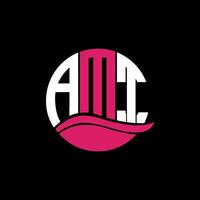 AMT logo monogram isolated on circle element design template, AMT letter logo design on black background. AMT creative initials letter logo concept. AMT. vector