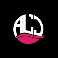 ALJ logo monogram isolated on circle element design template, ALJ letter logo design on black background. ALJ creative initials letter logo concept. ALJ. vector