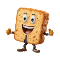 a cartoon character of a cracker with a bow tie and a suit png