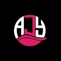 AJY logo monogram isolated on circle element design template, AJY letter logo design on black background. AJY creative initials letter logo concept. AJY. vector