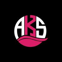 AKS logo monogram isolated on circle element design template, AKS letter logo design on black background. AKS creative initials letter logo concept. AKS. vector