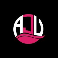 AJU logo monogram isolated on circle element design template, AJU letter logo design on black background. AJU creative initials letter logo concept. AJU. vector